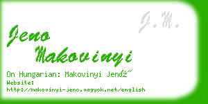 jeno makovinyi business card